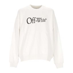 Off White 로고 프린트 크루넥 스웨트셔츠 OMBA054F25FLE005