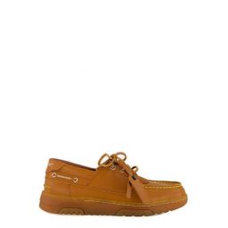 오프 화이트 로고 스탬프 레이스업 보트 슈즈 OMIY001F25LEA001