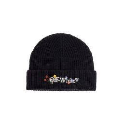 Off White 로고 자수 니트 비니 OWLC017F25KNI001