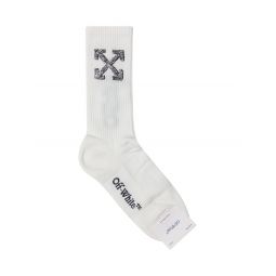 오프 화이트 로고 인타르시아 양말 OMRA085F25KNI004