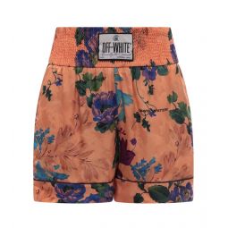 Off White 로고 디테일 플로럴 프린트 쇼츠 OWCB051S23FAB003