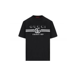 Gucci 로고 프린트 저지 티셔츠 785345XJGKJ