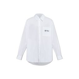 오프화이트 로고 자수 셔츠 OMGE004C99FAB003