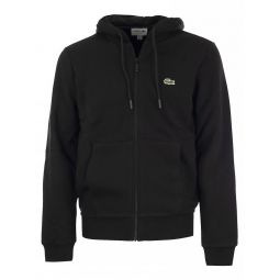 라코스테 로고 패치 지퍼업 드로스트링 후드 티셔츠 SH9626