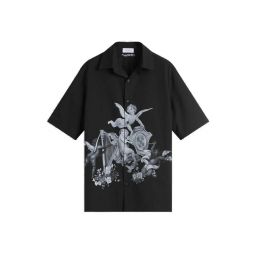 오프화이트 그래픽 프린트 버튼업 셔츠 OMGG013S25FAB003