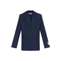 오프 화이트 로고 패치 싱글 브레스티드 재킷 OWEF099F25FAB001