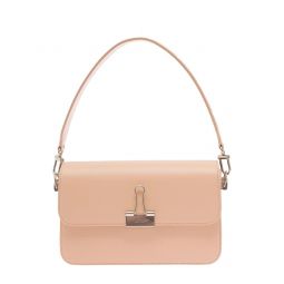 오프 화이트 바인더 클립 폴드오버 탑 크로스바디 백 OWNN119S23LEA001