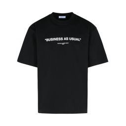 오프 화이트 비즈니스 인용구 스케이트 크루넥 티셔츠 OMAA120F25JER012