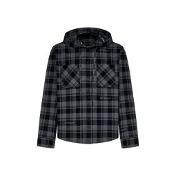 오프화이트 체크 곡선 밑단 후드 셔츠 OMGE031C99FAB001