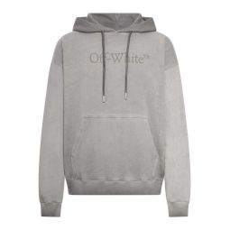 Off White 로고 프린트 드로스트링 후디 OMBB085F25FLE00V