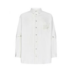 Off White 90년대 컷아웃 곡선 밑단 셔츠 OMYD059S24DEN001
