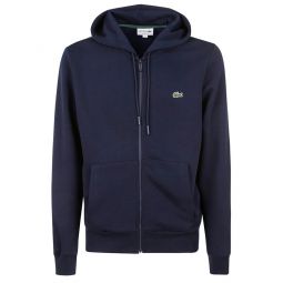 라코스테 로고 패치 지퍼업 드로스트링 후드 티셔츠 SH9626