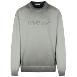 Off White 로고 프린트 크루넥 스웨트셔츠 OMBA054F25FLE009