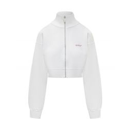 오프 화이트 로고 프린트 지퍼업 스웨트셔츠 OWBE006F25FLE001