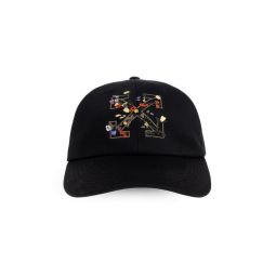 오프 화이트 플로럴 자수 야구 모자 OWLA018F25FAB008