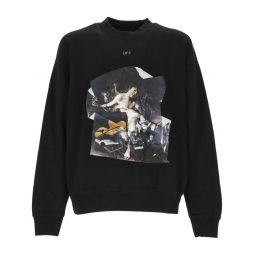 Off White 로고 프린트 크루넥 스웨트셔츠 OMBA054F25FLE00A