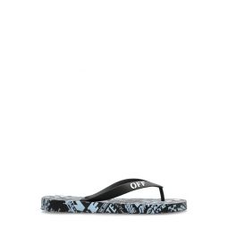 오프 화이트 올오버 로고 프린트 플립플랍 OWIO001F25MAT001