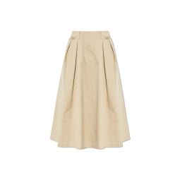 몽클레르 로고 패치 개버딘 미디 스커트 K20932D00022598WH