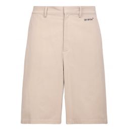 오프화이트 로고 프린트 하이웨이스트 쇼츠 OMCB071S22FAB001