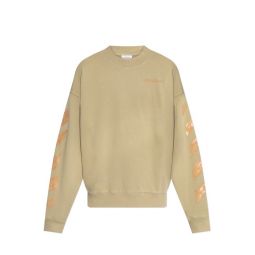 Off White 로고 프린트 크루넥 스웨트셔츠 OMBA054F25FLE004