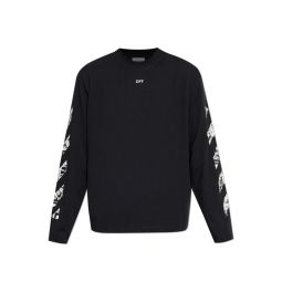 오프 화이트 화살표 프린트 긴팔 티셔츠 OMAB09CF25JER002