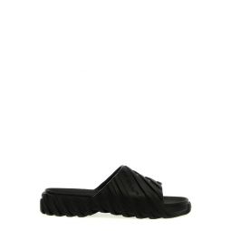 Off White 로고 엠보싱 슬립온 슬라이드 OMIC018S24MAT001