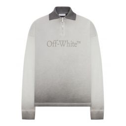 오프 화이트 쿼터 지퍼 긴팔 폴로 셔츠 OMAD00NF25FLE006