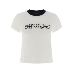 Off White 로고 디테일 크루넥 티셔츠 OWAA112F25JER001