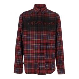 오프 화이트 로고 프린트 체크 긴팔 셔츠 OMGE04MF25FAB003