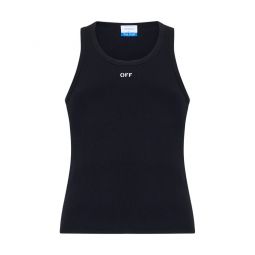 Off White 로고 프린트 민소매 탱크탑 OMUY006C99JER001
