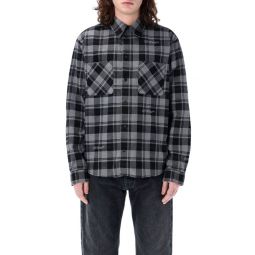 오프 화이트 체크 긴팔 셔츠 OMGE030C99FAB001