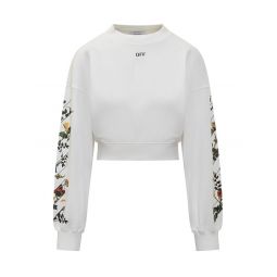 오프 화이트 애로우 플라워 크롭 스웨트셔츠 OWBA079F25FLE001