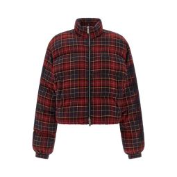 오프 화이트 체크 지퍼업 재킷 OWEJ007F25FAB001