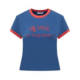 Off White Embr 스크립트 타입 핏 티셔츠 OWAA112F24JER001