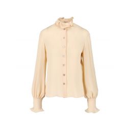 발렌티노 조젯 러플 칼라 버튼업 블라우스 7B0AB7Y51MH