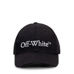 Off White 로고 자수 커브드 피크 베이스볼 캡 OMLB052F23FAB001