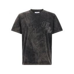 오프 화이트 아웃라인 애로우 크루넥 티셔츠 OMAA027F25JER00D