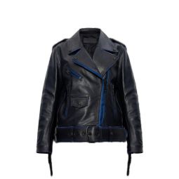 오프화이트 벨트 가죽 재킷 OWJG013F23LEA001