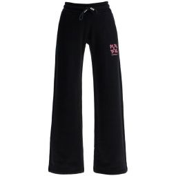 오프화이트 드로스트링 와이드 팬츠 OWCH022F24FLE001