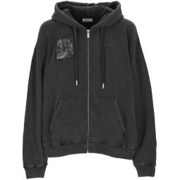 Off White 집업 드로스트링 후디 OMBE015F25FLE004