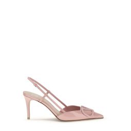 Valentino VLogo 시그니처 포인티드 토 슬링백 펌프스 7W0S0R01TMK