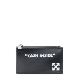 Off White 로고 프린트 집업 지갑 OMND09UC99LEA001
