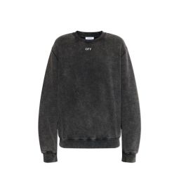 Off White 로고 자수 크루넥 스웨트셔츠 OWBA055F25FLE002