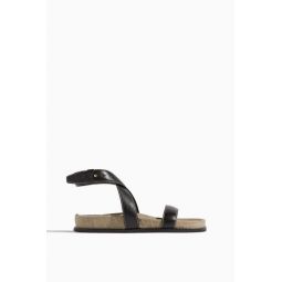 The Leather Chunky Sandal in Black