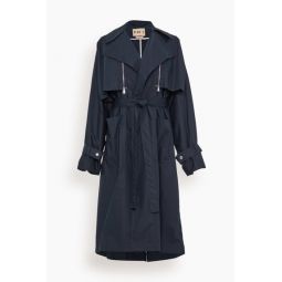 Rain Coat in Blue Black