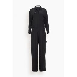 Shiny Statement Jumpsuit in Pure Black
