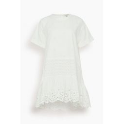 Elysse Embroidery Short Sleeve Tunic Dress in White