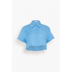 Solange Short Sleeve Cropped Shirt in Pacific