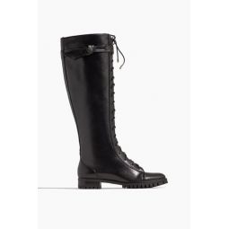 Evelyn Tall Combat Boot in Black