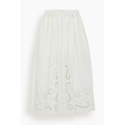 Liat Embroidery Skirt in White